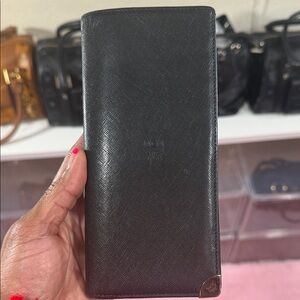 MCM Black Textured Leather Wallet